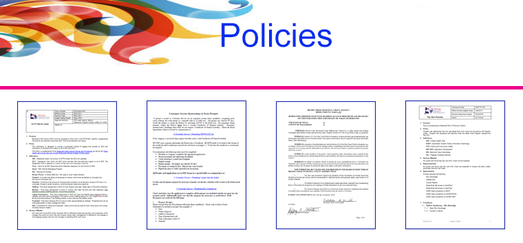 Policies Slide & Link to Policies Page